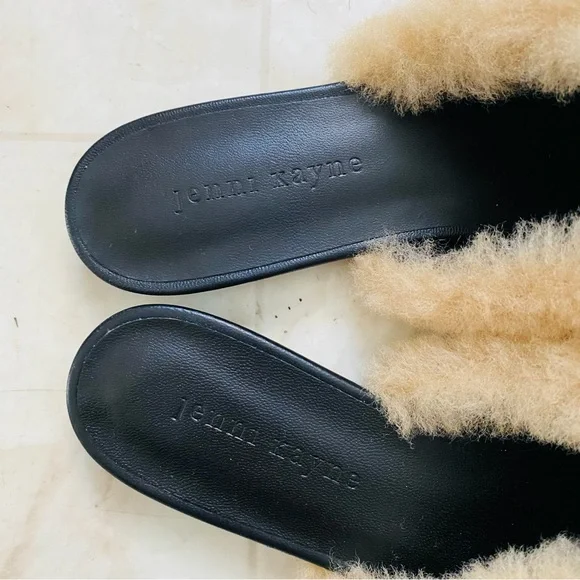 Jenni Kayne Tan Shearling Mules - Picture 9 of 11
